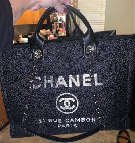 chanel 31 rue cambon bottle fake|Chanel deauville counterfeit bag.